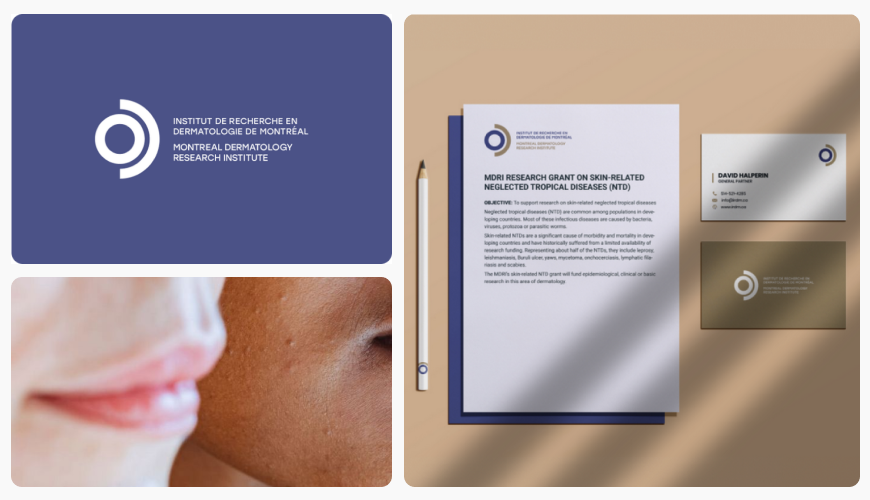 website design of the Montreal Dermatology Research Institute