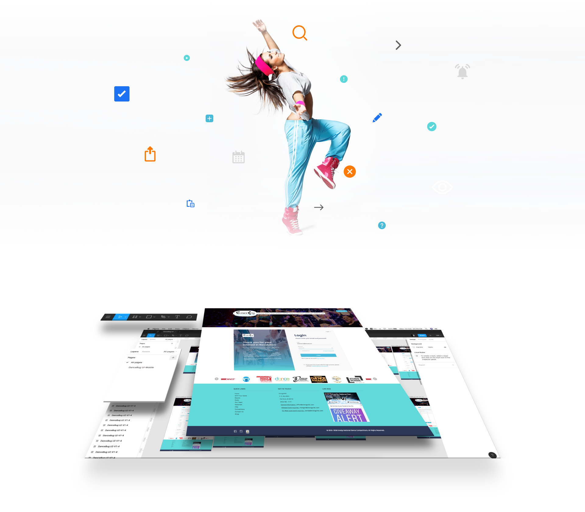 UX and UI Design for Dance Bug Convergine Corp.