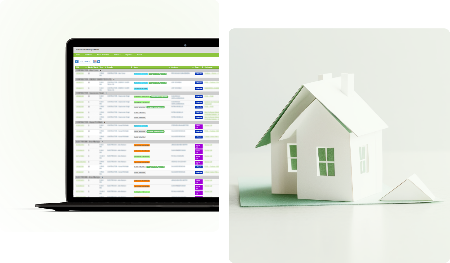 Filtered reporting in a variety of formats including exports to different formats which are required by different partners