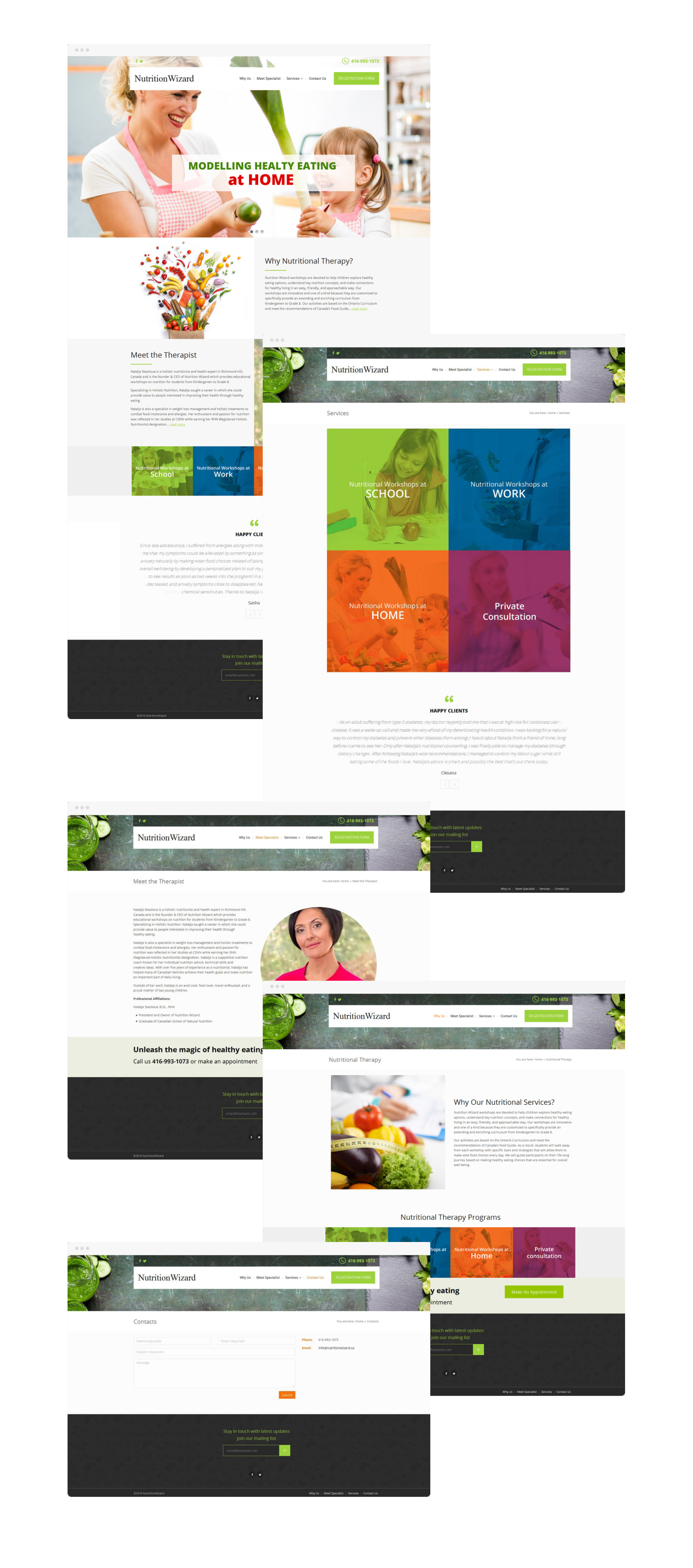Nutrition Wizard pages