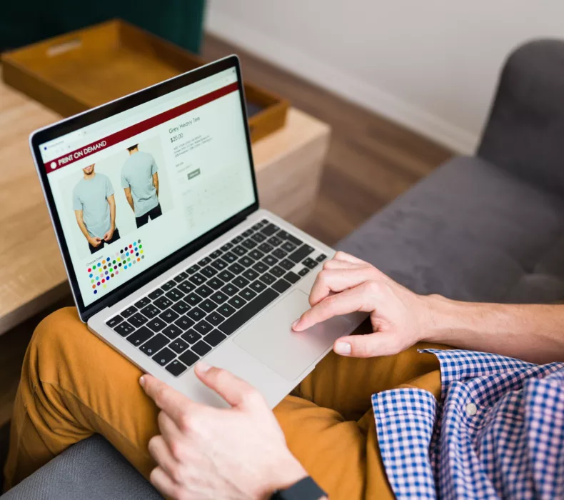 Adult man doing online shopping during leisure day home young man buying clothes online 1