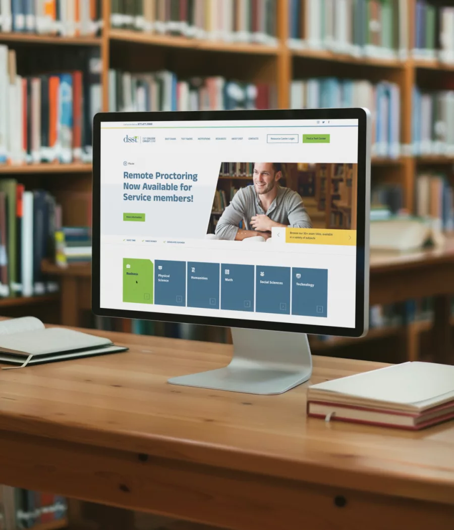 Website design for DSST - Get College Credit