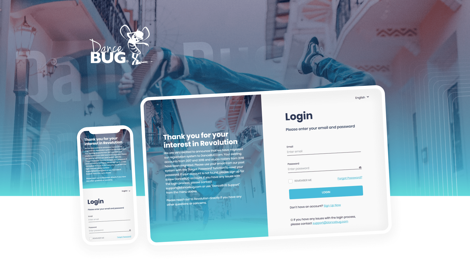 UX and UI Design for Dance Bug Convergine Corp.