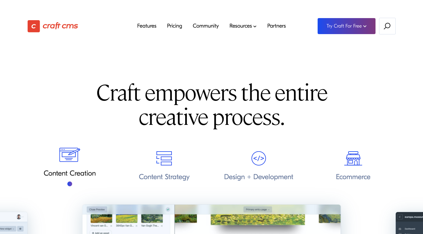 An illustration showcasing the benefits of craft CMS, highlighting its role in enhancing the entire creative process.